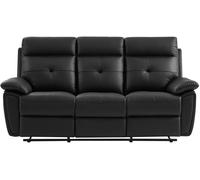 Unique Sofá relax piel 3 plazas negro 200x92cm