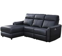 Unique Sofá relax piel 4 plazas negro 227x158cm