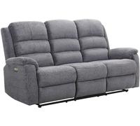 Unique Sofá relax poliéster 3 plazas gris 187x95cm