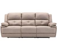 Vente-unique-Sofá de 3 plazas Relax eléctrico de Tela Gris Topo DOLENE