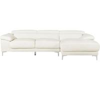Unique Sofá rinconera piel 4 plazas blanco 265x167cm