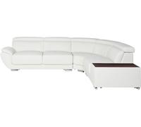 Unique Sofá rinconera piel 5 plazas blanco 306x240cm