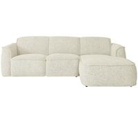 Vente-unique-Sofá rinconera Derecho de Tela Beige Jaspeada DIOMARO