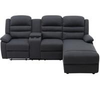 Unique Sofá rinconera poliéster 4 plazas gris antracita 231x172cm