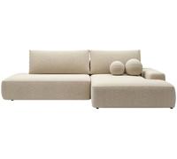 Unique Sofá rinconera poliéster 5 plazas beige, crema 276x164cm
