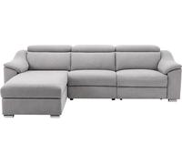 Unique Sofá rinconera poliéster 5 plazas gris claro 284x175cm