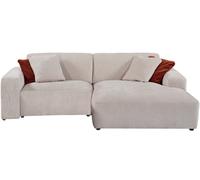 Unique Sofá rinconera terciopelo 4 plazas beige 254x161cm