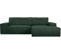 Unique Sofá rinconera terciopelo 4 plazas verde pino 267x167cm