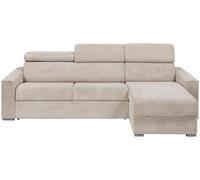 Unique Sofá rinconera terciopelo 5 plazas beige 302x223cm