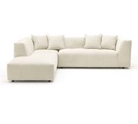 Unique Sofá rinconera terciopelo 6 plazas beige 263x233cm