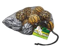 Unique Sports Dog Fetch Squeaker Balls Animal Prints - Paquete de 18