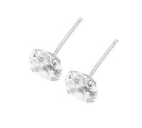 Unique Sterling Zircon Earrings Tiny Four Prong Studs for Women Girls Fashion Accessory