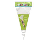 Unique- Suministros para Fiestas Paquete de 25 bolsas cono grande de celofán, Color transparente (61997)