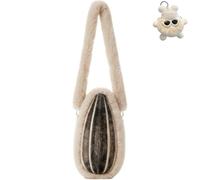 Unique Sunflower Seed Bag,Fun Plush Crossbody Bags,Cute Soft Shoulder Purse,Fashion Strap Bag for Women Girls Gift