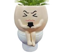 Unique Toilet Planter Pot, Decorative Resin Planter, Statue Craft Flower Pot, Fun And Quirky Plant Pots For Home, Creative For Indoor Garden Decor