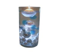 Unique Transparent Water Gels Packet with Blue Water Gels Color Accents Vase Fillers. (The White Pearl Beads are Sold Separately).