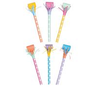 Unique UK 93435 Assorted Bright Fringe Party Blowouts Color | 6 Pcs, Pack of 6