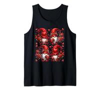 Unique Valentines GNOME Graphic For Women Floral Rose Heart Camiseta sin Mangas
