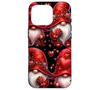 Unique Valentines GNOME Graphic For Women Floral Rose Heart Carcasa para iPhone 16 Pro