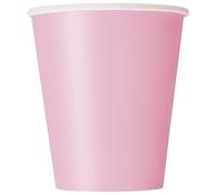 Unique- Vasos de Papel sin Plástico-266 ml Rosa Claro-14 Unidades (Paquete de 1), Color light pink (30883EU)