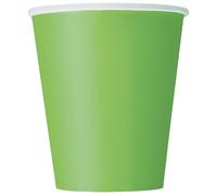Unique- Vasos de Papel sin Plástico-266 ml Verde Lima-14 Unidades (Paquete de 1), Color lime green (31426EU)