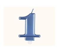 Unique- Vela Cumpleaños Metálico - Número 1 - Azul, Color blue (19611)