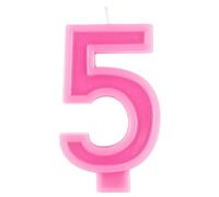 Unique- Vela de Cumpleaños - 9 cm - Forma de Borde Elevado - Color Rosa - 1 Unidad (Paquete de 1), pink (11795)