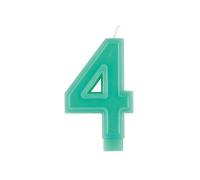 Unique- Vela de Cumpleaños - 9 cm - Forma de Borde Elevado - Color Verde - 1 Unidad (Paquete de 1), green (11794)