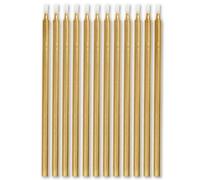 Unique- Velas de cumpleaños doradas de 5 pulgadas, paquete de 12, Color, 12,7 cm (19982)