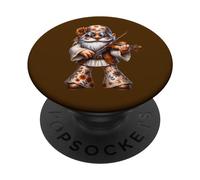 Unique Violin GNOME In Boho Hippie Pants Groovy Flower Power PopSockets PopGrip Adhesivo