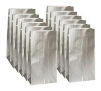 Unique- Weihnachten 10 Bolsas de Regalo de Papel, sólido, Color plata metalizado, paquete de 12 (59018)