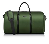 UNIQUEBELLA Bolsa Portatrajes Funda de Viaje para Traje Bolso Porta Trajes Ropa Vestidos Carry-On Garment Bag con Compartimentos para Zapatos y Correa Ajustable para Hombro Hombres Mujeres Verde
