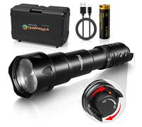 UniqueFire 2002D Vcsel 850nm IR Illuminator linterna luces para visión nocturna, lente Fresnel Zoom infrarrojo iluminador IR Spotlight, interruptor de atenuación rápido, iluminación máxima 1000 m