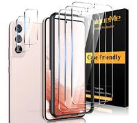 UniqueMe 4 Piezas Protector de Pantalla para Samsung Galaxy S22 Plus Cristal Templado, 2 Piezas Vidrio Templado y 2 Piezas Protector Camara, Anticaída, Anti-Arañazos, Ultra HD,Antihuellas