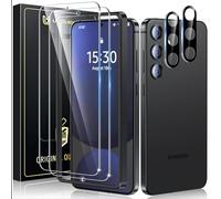 UniqueMe 4 Piezas Protector de Pantalla para Samsung Galaxy S24 FE Cristal Templado, 2 Piezas Vidrio Templado y 2 Piezas Protector Camara, Anticaída, Anti-Arañazos, Ultra HD,Antihuellas