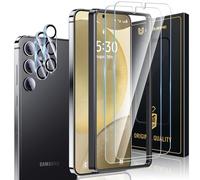 UniqueMe 4 Piezas Protector de Pantalla para Samsung Galaxy S24 Plus Cristal Templado, 2 Piezas Vidrio Templado y 2 Piezas Protector Camara, Anticaída, Anti-Arañazos, Ultra HD,Antihuellas
