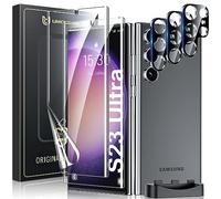 UniqueMe 5 Pack Protector de Pantalla para Samsung Galaxy S23 Ultra, 2 Piezas TPU Protector y 3 Piezas Protector Camara,Película de TPU flexible HD,Admite desbloqueo de huellas dactilares