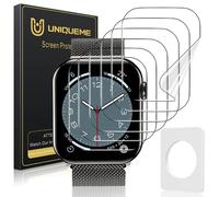 UniqueMe 6 Pack Protector de Pantalla para Apple Watch Series 6/5/4/SE 44 mm, Film HD Flexible Protector, Sin Burbujas