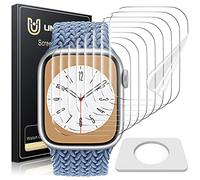 UniqueMe 8 Pack Protector de Pantalla para Apple Watch Series SE2/SE/6/5/4 44 mm,TPU Film HD Flexible Protector, HD Transparente, Sin Burbujas