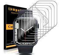 UniqueMe 8 Pack Protector de Pantalla para Apple Watch Series SE2/SE/6/5/4 44 mm,TPU Film HD Flexible Protector, HD Transparente, Sin Burbujas