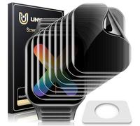 UniqueMe Paquete de 8 protectores de pantalla de privacidad compatibles con Apple Watch Series 10 de 1.654 pulgadas, película flexible actualizada, sin burbujas, película suave de TPU HD transparente