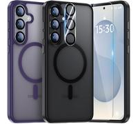 UniqueMe Para Samsung Galaxy S25 Funda, 5-en-1 Set Case para Samsung Galaxy S25 Case Cover Protection,1 Funda & 2 Protector Pantalla & 2 Protector de Cámara - Negro Mate