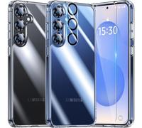 UniqueMe Para Samsung Galaxy S25 Funda, 5-en-1 Set Case para Samsung Galaxy S25 Case Cover Protection,1 Funda & 2 Protector Pantalla & 2 Protector de Cámara - Transparente