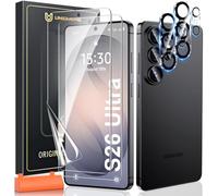 UniqueMe para Samsung Galaxy S26 Ultra Protector de Pantalla - 2 Piezas TPU Protector y 2 Piezas Protector de Cámara, Película de TPU flexible HD,Admite desbloqueo de huellas dactilares, Ultra HD