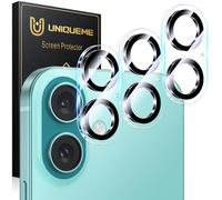 UniqueMe Protector Cámara para iPhone 16/iPhone 16 Plus - 3 Unidades, Ultra HD Clara, Anti-Arañazos, Ultra Resistente, Cristal Vidrio Templado 9H