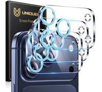 UniqueMe Protector Cámara para iPhone 17 Pro Max - Ultra HD Clara, Anti-Arañazos, Ultra Resistente, Cristal Vidrio Templado 9H, 3 Unidades -Azul