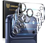 UniqueMe Protector Cámara para iPhone 17 Pro Max - Ultra HD Clara, Anti-Arañazos, Ultra Resistente, Cristal Vidrio Templado 9H, 3 Unidades -Negro