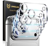 UniqueMe Protector Cámara para iPhone 17 Pro Max - Ultra HD Clara, Anti-Arañazos, Ultra Resistente, Cristal Vidrio Templado 9H, 3 Unidades -Plata