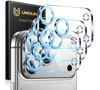 UniqueMe Protector Cámara para iPhone 17 Pro - Ultra HD Clara, Anti-Arañazos, Ultra Resistente, Cristal Vidrio Templado 9H, 3 Unidades -Azul