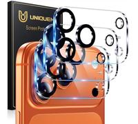 UniqueMe Protector Cámara para iPhone 17 Pro - Ultra HD Clara, Anti-Arañazos, Ultra Resistente, Cristal Vidrio Templado 9H, 3 Unidades -Transparente